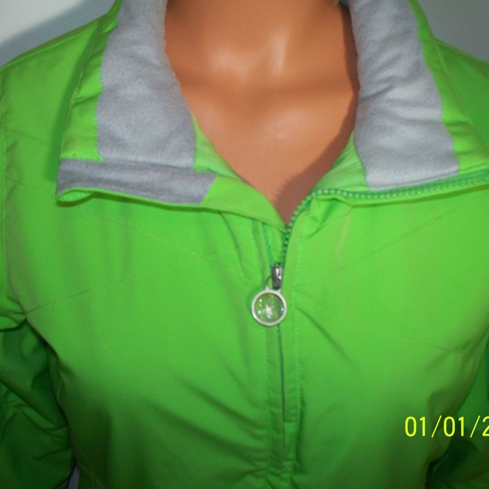 Girls Lime Green Spyder Ski Jacket Sz 14  BB1 - Picture 3 of 8
